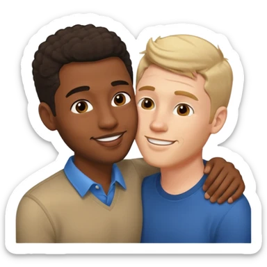 Black boyfriend white boyfriend kissing sticker