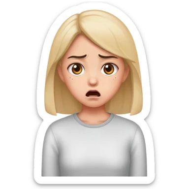 Girl standing in shock and disgust sticker