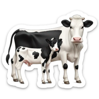 Black and white cow with calf sticker