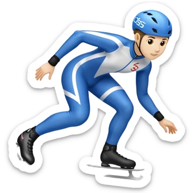 Short track speed skater sticker