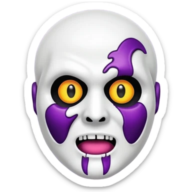 um coração roxo claro com o rosto do ghost face sticker