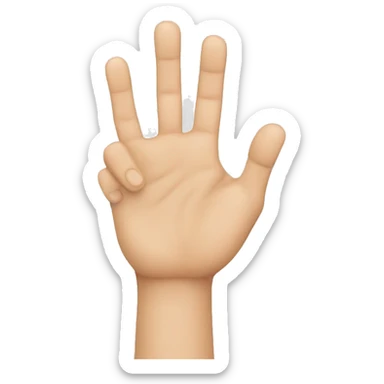 Create a hand with all fingers risen up except for th ring finger sticker