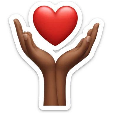 holding a heart sticker