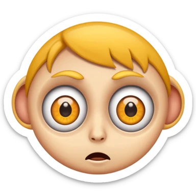 Crazy looking tweeker with huge eyes sticker