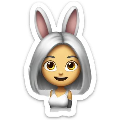 Alita worrior princess as a bunny cheering sticker