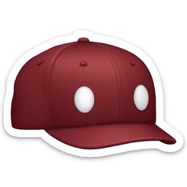 Dark red baseball cap sticker