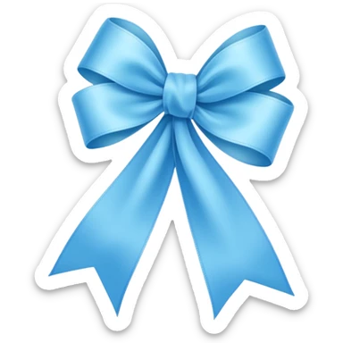 🎀 A light blue ribbon with this shape sticker