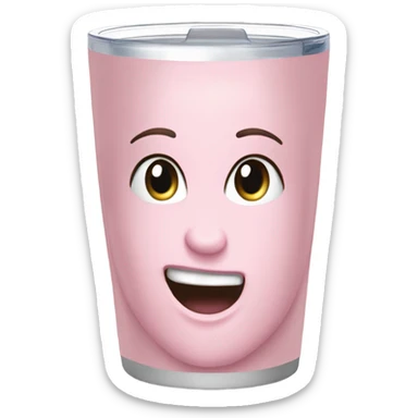 realistic light pink tumbler water cup sticker