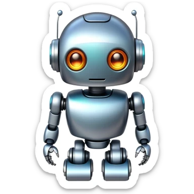 cute robot with rounded features sticker