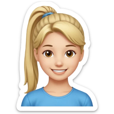 girl with ponytail sticker