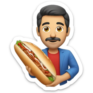 turkish man with doner kebab sticker