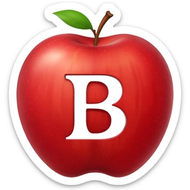 O like apple emmpty inside letter B sticker