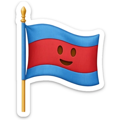 Un emoji drapeau avec un moitié bleu en haut  sticker