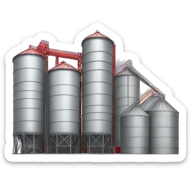 3 Silos with grey and red color scheme sticker