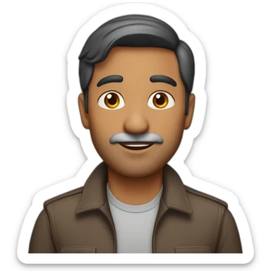 Indian man in his 50s with stubble and black short hair sticker