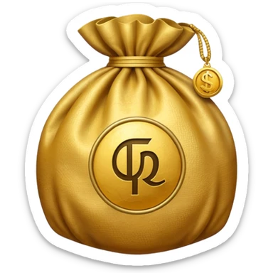 money bag with rupeee symbol sticker