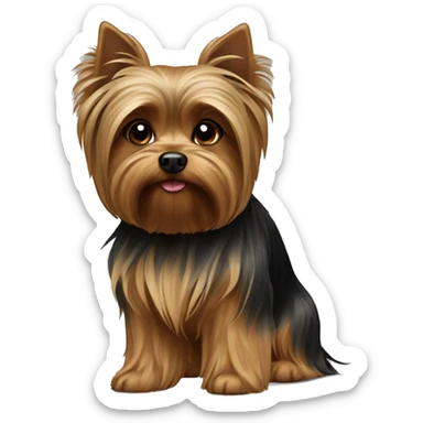 Brown yorkshire terrier long hair  sticker