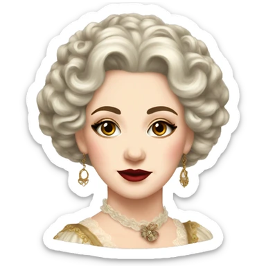 vintage rococo makeup  sticker