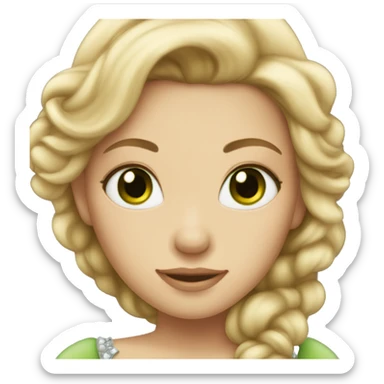 princess with dirty blonde hair and green eyes sticker