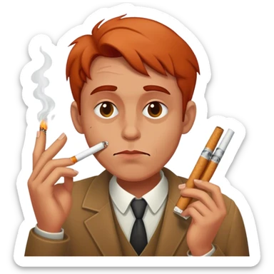 drunk face with sigarets sticker