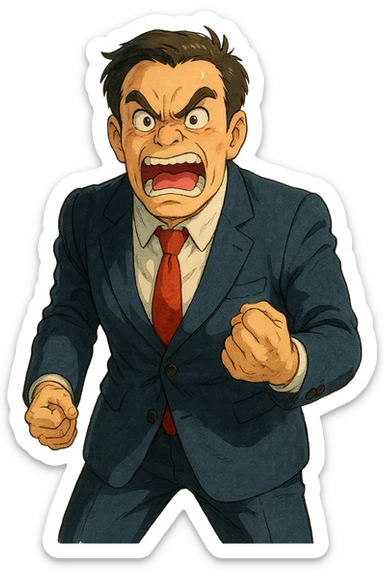 angry businessman sticker