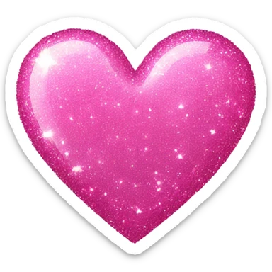 Pink sparkly heart sticker