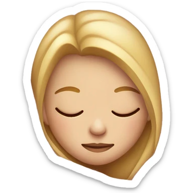 Blonde girl sleeping on left side in pink blanket sticker