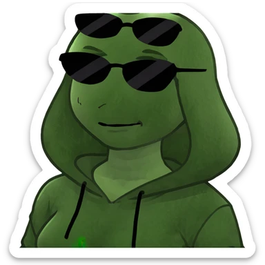 girl wearing hoodie chill sticker