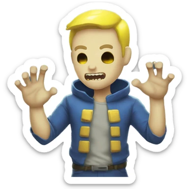 Vault boy as a ghoul sticker