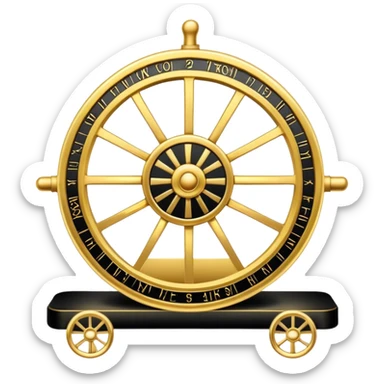 Tarot Card with a wheel on it sticker