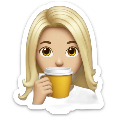 White girl black  good clothes hair sipping coffee  sticker