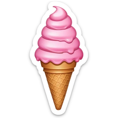 Pink ice cream cone sticker
