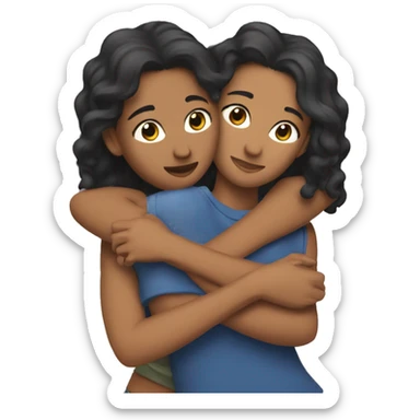 Lesbian hugging her girlfriend from behind sticker