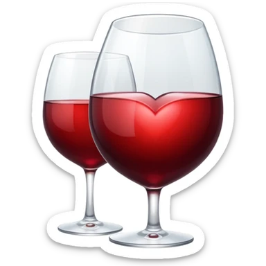 Genera un emoji de un corazón blanco con vino tinto , sencillo y lindo  sticker