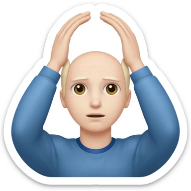 Face with eyes rolled back putting two hands under the head as if to choke itself  sticker