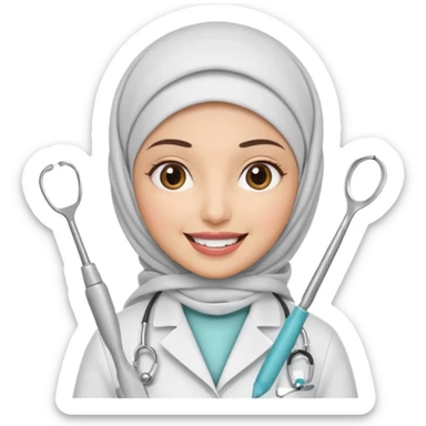 muslim women dentist sticker