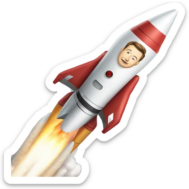 Elon Musk riding a rocket sticker