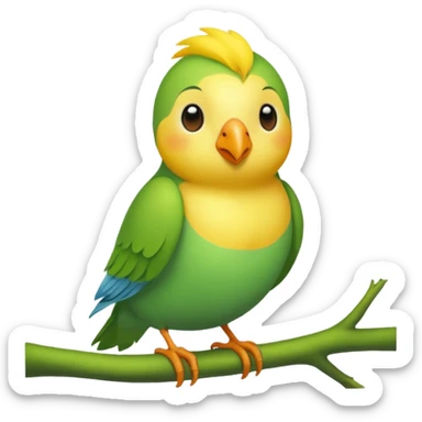 A love bird with color green and his head yellow  sticker