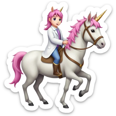 unicorn riding a donkey sticker