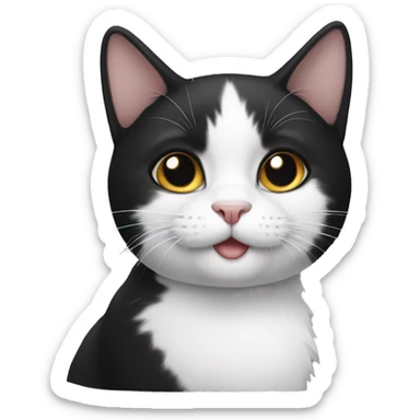 black and white cat sticker