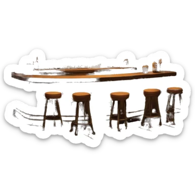 speakeasy bar with pretty hanging lights and stools  sticker