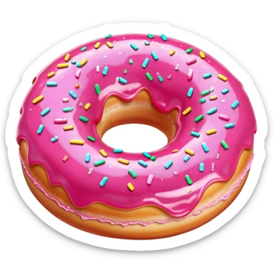 Pink Donut with sparkles  sticker