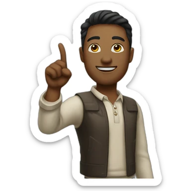 influencer pointing up sticker