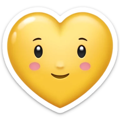 Une bulle de BD jaune avec dedans un coeur blanc  sticker