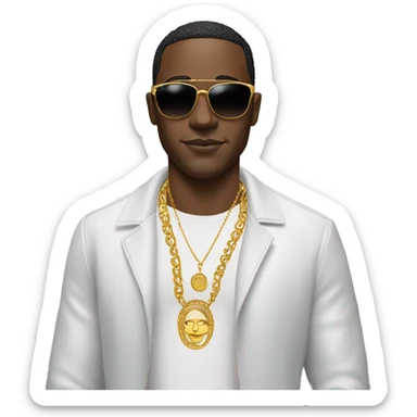 Black man with shape up and Versace sunglasses  sticker