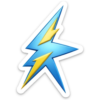 “Emoji-style R logo, metallic silver with electric blue outline, bold and rounded like a sticker. Blue lightning bolt ⚡ on the left, yellow lightning bolt ⚡ on the right. Soft glow, glossy 3D finish, centered, white or transparent background.”But take reference of photo  sticker