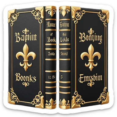 5 black gothic books sticker