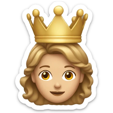 Light brown hairdo tan woman with crown on sticker