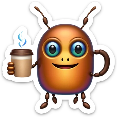 Beetle with coffee sticker