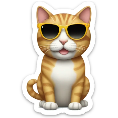 Cat with sunglasses sticker